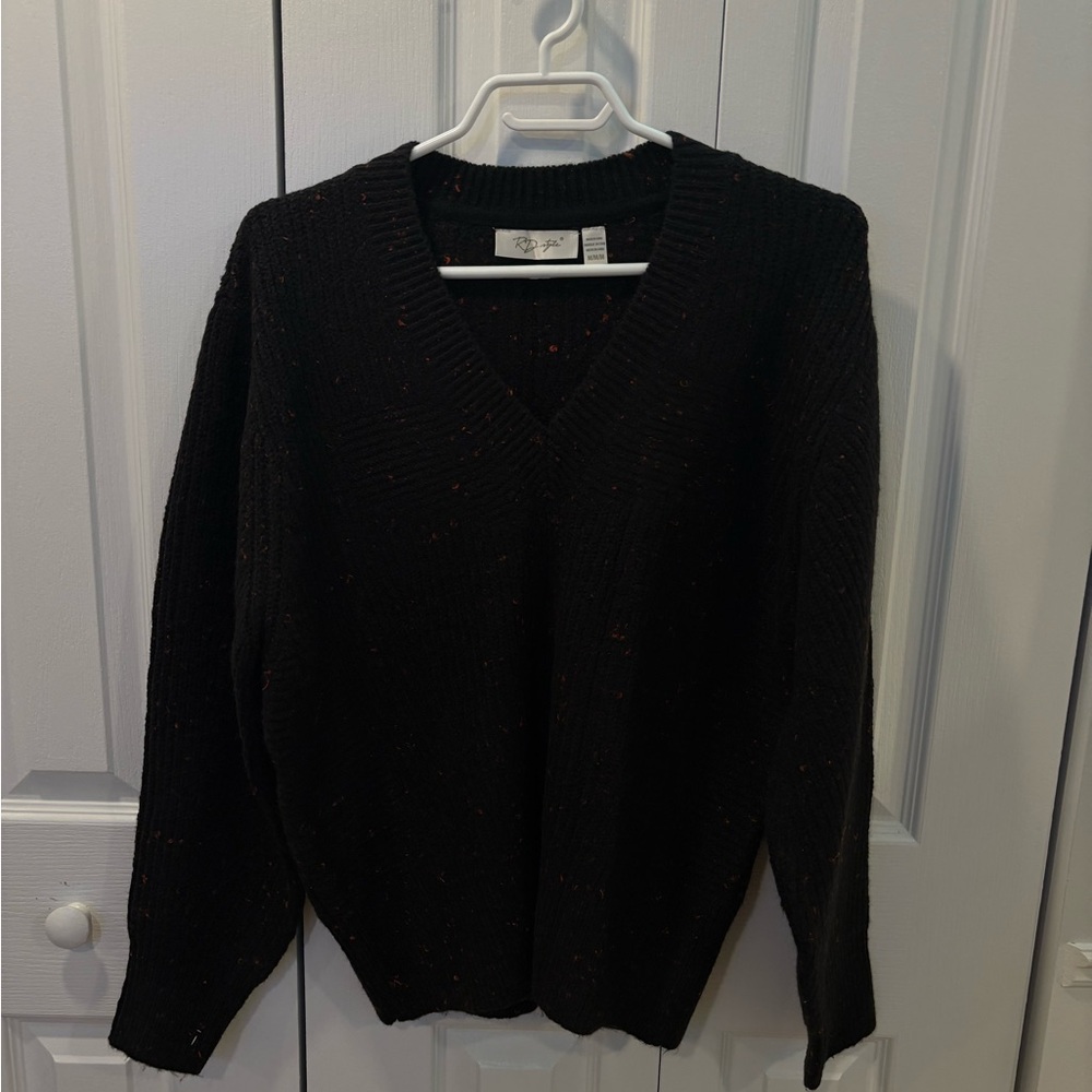 RD Style Black and Red Speckled Sweater